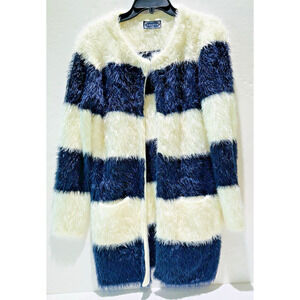 CHOPIN FROM ROMA, ITALY UNIQUE CHIC BOHO TRENDY BOLD STRIPES CARDIGAN LARGE